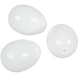 24x stuks witte kunststof eieren 4.5 cm - Hobby en knutsel paaseieren / paasdecoratie