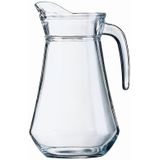 Set van 2x stuks schenkkan/Sapkan/waterkan/Limonade karaf van glas 1,6 liter van 24 x 14 cm