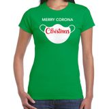 Merry corona Christmas fout Kerstshirt / Kerst t-shirt groen voor dames - Kerstkleding / Christmas outfit