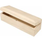 Langwerpige houten opbergdoosje/kistjes van 20 x 6 x 6 cm - pennendoosjes/hobby doosjes
