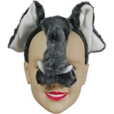 Bristol novelty Diadeem Olifant - masker met geluid - grijs - carnaval verkleedaccessoires