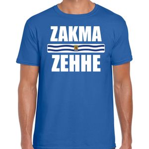 Zakma zehhe met vlag Zeeland t-shirt blauw heren - Zeeuws dialect cadeau shirt