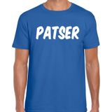Patser fun tekst t-shirt / kleding blauw voor heren - foute fun tekst shirt / festival outfit