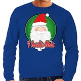 Foute Kersttrui / sweater - I hate this - blauw voor heren - kerstkleding / kerst outfit