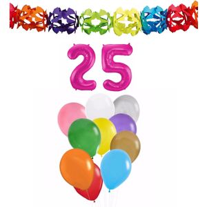 Folat Verjaardag versiering - 25 jaar - slingers/ballonnen