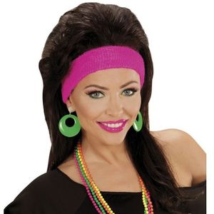 Disco seventies verkleed oorbellen neon groen - Jaren 70 verkleedkleding accessoires