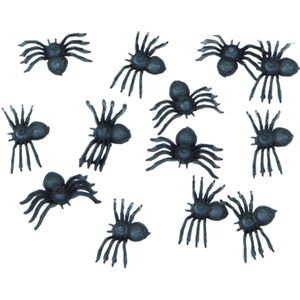 Nep spinnen/spinnetjes 3 x 3 cm - zwart - 140x stuks - Horror/griezel thema decoratie beestjes