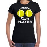 I am the best tennisplayer boobs t-shirt zwart voor dames - Fun shirt