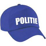 Carnaval verkleed politie agent pet/cap - blauw - met pistool/badge - heren/dames - accessoires