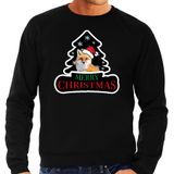 Dieren kersttrui vos zwart heren - Foute vossen kerstsweater - Kerst outfit dieren liefhebber