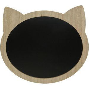 Katten/poezen krijtbord/memobord mdf met ophangoog 40 x 35 cm - Krijtbordjes