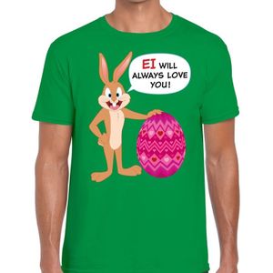 Groen Paas t-shirt  Ei will always love you  - Pasen shirt voor heren - Pasen kleding