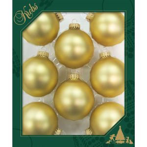 24x stuks glazen kerstballen 7 cm chiffon goud kerstboomversiering - Kerstversiering/kerstdecoratie