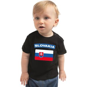 Slovakia baby shirt met vlag zwart jongens en meisjes - Kraamcadeau - Babykleding - Slowakije landen t-shirt