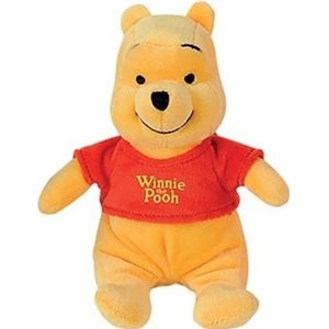 Gele Disney Winnie de Poeh beer knuffel 19 cm speelgoed - Bosdieren beren cartoon knuffels - Speelgoed voor kinderen