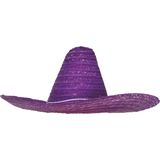 Guirca Mexicaanse Sombrero hoed voor heren - carnaval/verkleed accessoires - paars