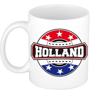 Holland / Nederland embleem theebeker / koffiemok van keramiek - 300 ml - Holland landen thema - supporter bekers / mokken