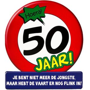 Stopbord wenskaart/verjaardagskaart 50 jaar 16 x 14 cm - 50 verjaardag - ansichtkaarten/wenskaarten