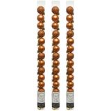 42x stuks mini kunststof kerstballen cognac bruin (amber) 3 cm - glans/mat/glitter - Kerstboomversiering