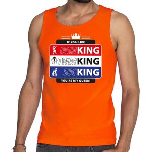 Oranje Kingsday If you like - tanktop / mouwloos shirt voor heren - Koningsdag kleding