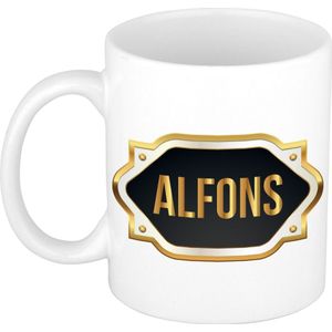 Alfons naam cadeau mok / beker met gouden embleem - kado verjaardag/ vaderdag/ pensioen/ geslaagd/ bedankt
