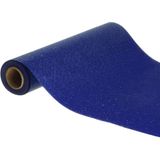 Chaks Tafelloper op rol - donker blauwe glitter - 30 x 500 cm - polyester