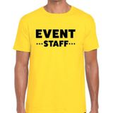 Event staff tekst t-shirt geel heren - evenementen crew / personeel shirt