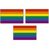 3x Regenboog vlag 90 x 150 cm  - Gaypride vlag