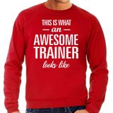 Awesome trainer - geweldige trainer cadeau sweater rood heren - Vaderdag / verjaardagkado trui