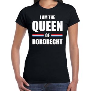 Koningsdag t-shirt I am the Queen of Dordrecht - zwart - dames - Kingsday Dordrecht outfit / kleding / shirt