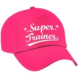 Bellatio Decorations cadeau pet/cap voor volwassenen - Super Trainer - roze - geweldige coach