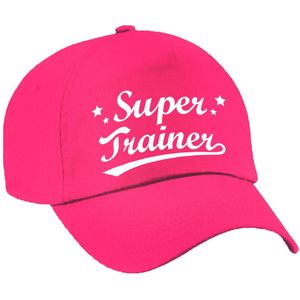 Bellatio Decorations cadeau pet/cap voor volwassenen - Super Trainer - roze - geweldige coach