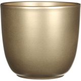 Mica - Plantenpot/bloempot - 4x stuks - keramiek - goud - D19/22 cm