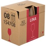 Secret de Gourmet Wijnglazen set Lina - doosje 6x stuks - chique glas - 41 CL - witte/rode/rose