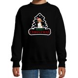 Dieren kersttrui beagle zwart kinderen - Foute honden kerstsweater jongen/ meisjes - Kerst outfit dieren liefhebber