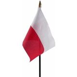 Polen tafelvlaggetje 10 x 15 cm met standaard