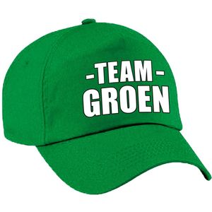 Team groen pet voor kinderen voor kinderfeestje / sportdag / training