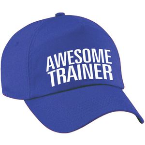 Bellatio Decorations cadeau pet/cap voor volwassenen - Awesome Trainer - blauw - geweldige trainer