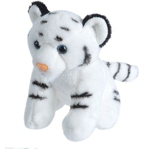 Wild Republic - Pluche knuffel Witte Tijger - van 13 cm - Tijgers - Speelgoed knuffelbeesten
