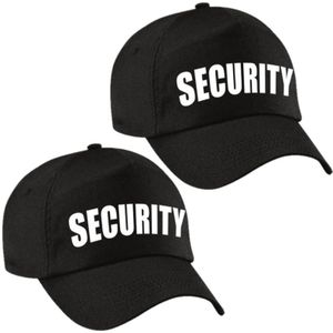 3x stuks zwarte security verkleed pet / baseball cap voor jongens en meisjes - verkleedhoofddeksel