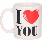 I Love You koffie/thee mok en valentijnskaart - Valentijnsdag cadeaus