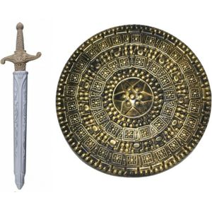 Romeinse ridder/Gladiator krijger verkleed wapens zwaard 60 cm/Schild 45 cm voor volwassenen
