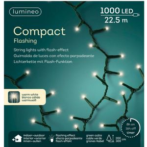 Kerstverlichting Compact Flash warm wit buiten 1000 lampjes - knipper verlichting