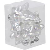 36x Sterretjes kersthangers/kerstballen transparant parelmoer van glas - 4 cm - mat/glans - Kerstboomversiering