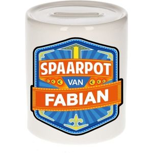 Kinder spaarpot voor Fabian - keramiek - naam spaarpotten