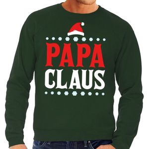 Foute kersttrui / sweater  voor heren - groen - Papa Claus