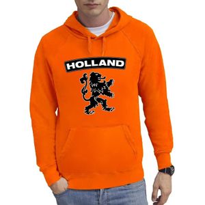 Oranje hoodie / hooded sweater Holland leeuw voor heren - Oranje fan/ supporter kleding