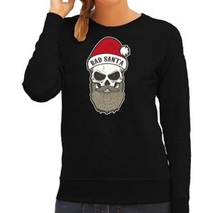 Bad Santa foute Kerstsweater / kersttrui zwart voor dames - Kerstkleding / Christmas outfit