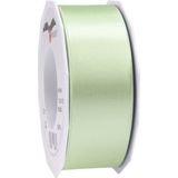 2x Luxe, brede Hobby/decoratie pastel groene satijnen sierlinten 4 cm/40 mm x 25 meter- Luxe kwaliteit - Linten satijnlint/ribbon