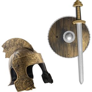 Ridder verkleed accessoires set helm en wapens zwaard/schild voor volwassenen